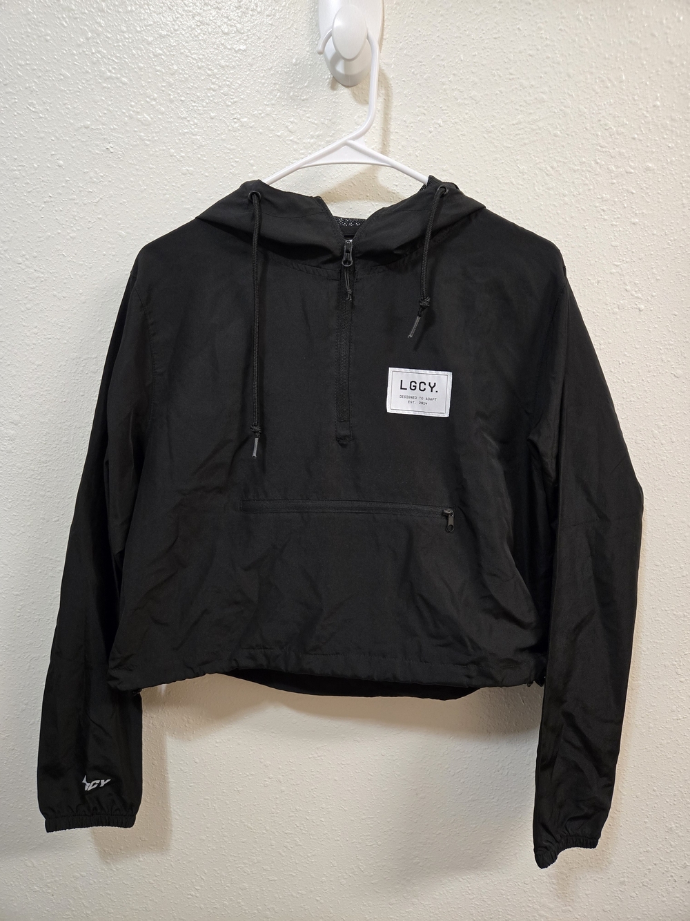 LGCY Black Cropped Utility Anorak Jacket with Hood